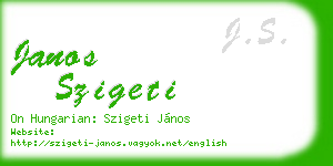 janos szigeti business card